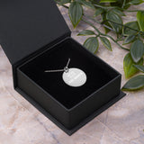 Engraved Silver Disc Necklace